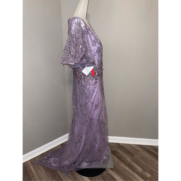 MAC DUGGAL VINTAGE FLUTTER SLEEVE EVENING GOWN - Picture 7 of 12